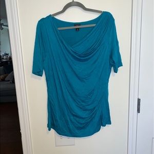Teal Ruched Form Fitting Top
